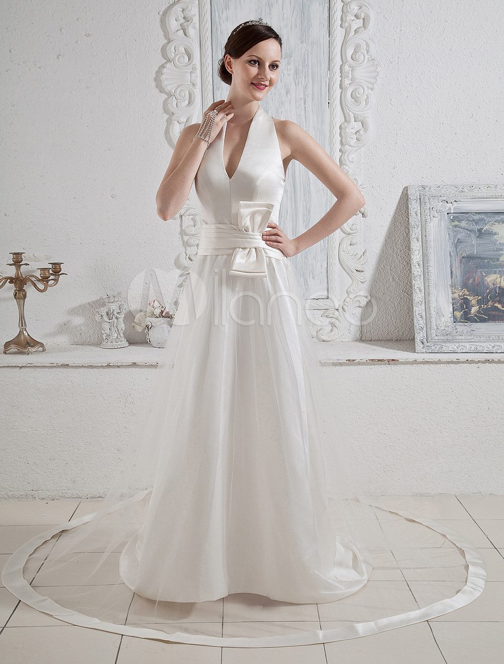 popular line pleated satin wedding dress popular line pleated satin wedding dress