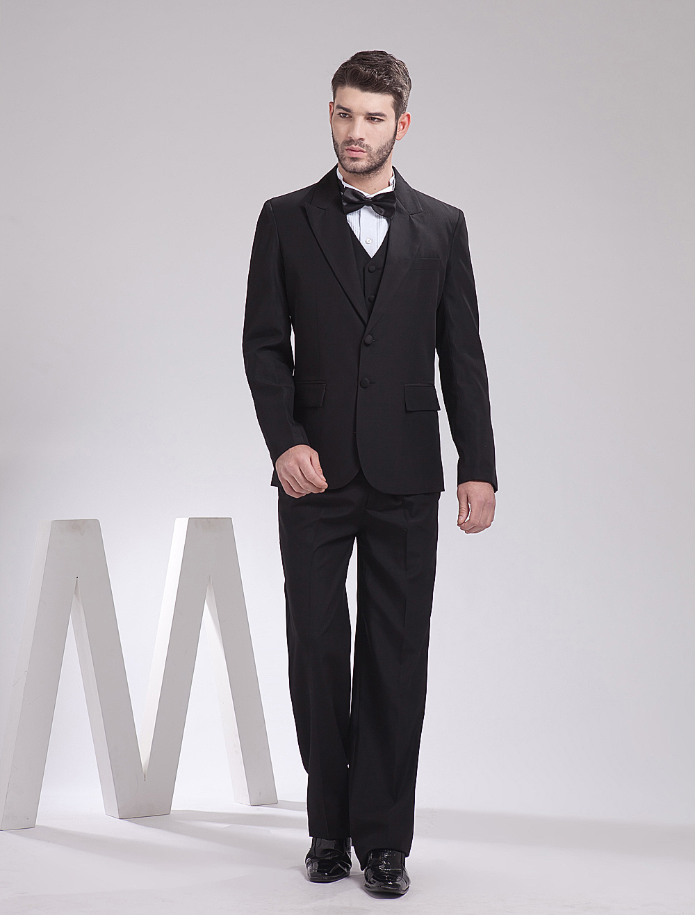 Black Serge Suit For Groom - Dressinwedding.com